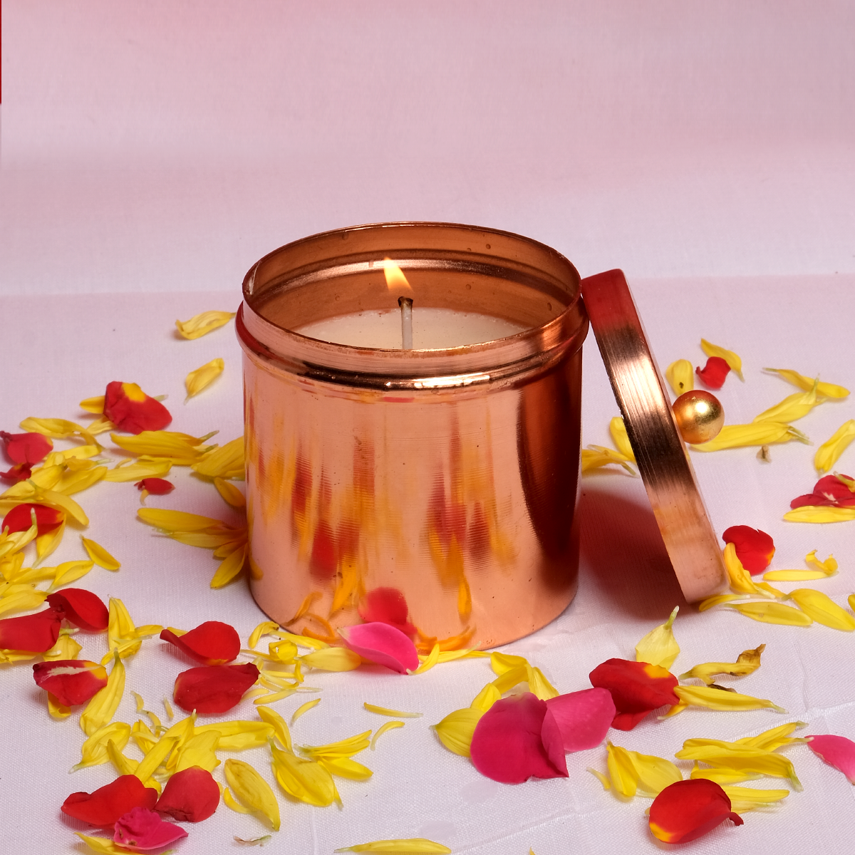 Copper Tin With Candle