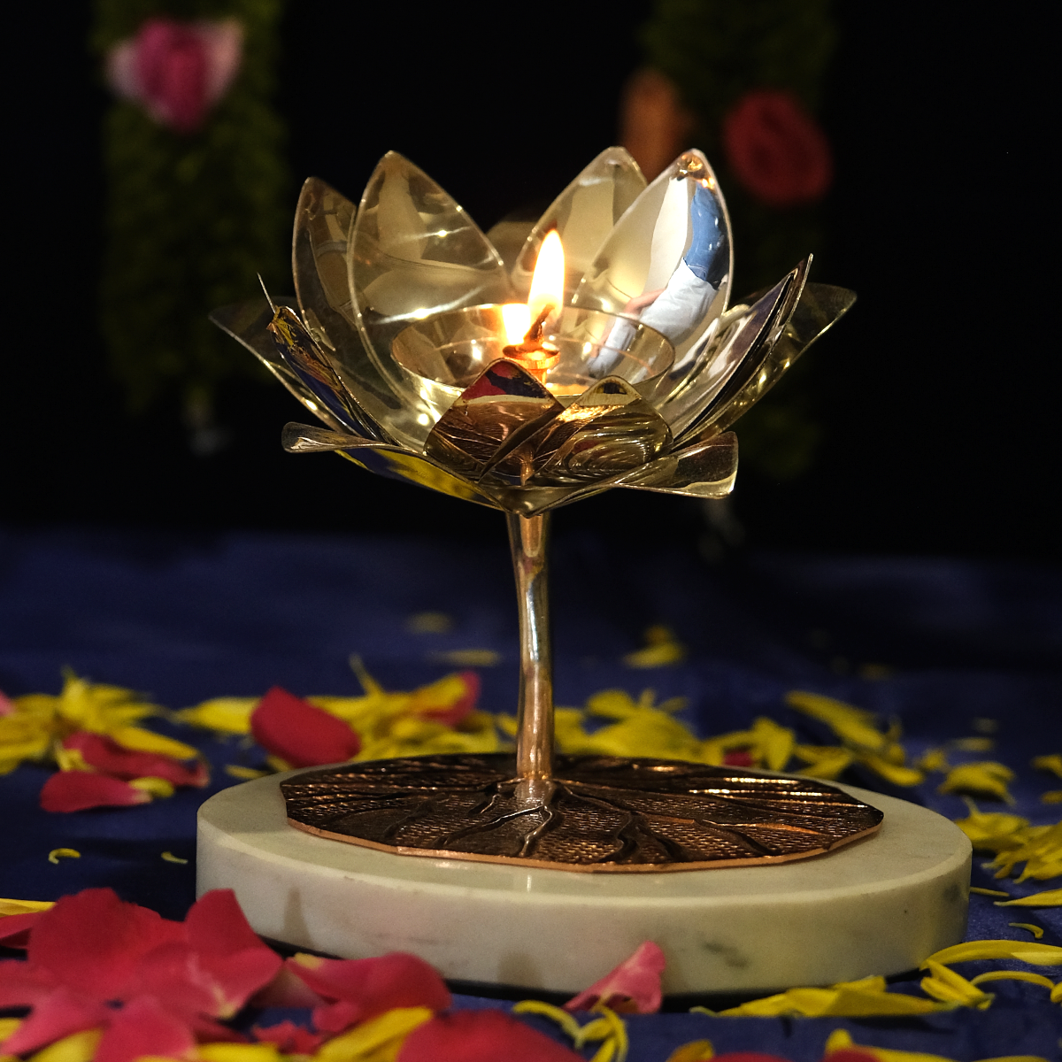 Lotus Flower Design T Light Holder