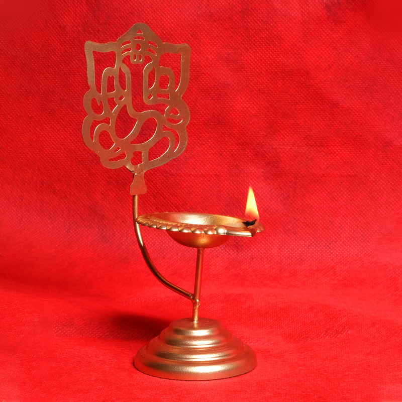 Ganesh Design Brass Diya