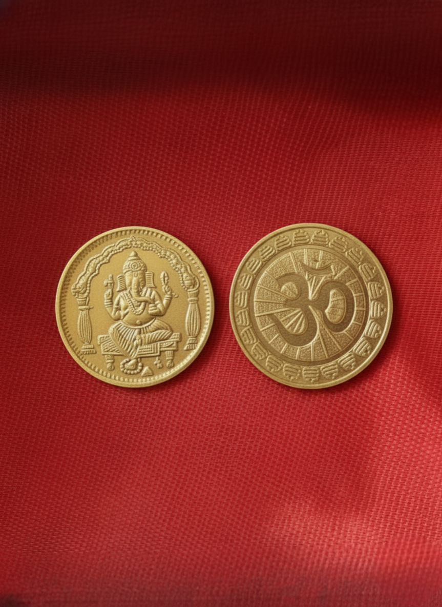 5 Golden Coin for Pooja By Svasti