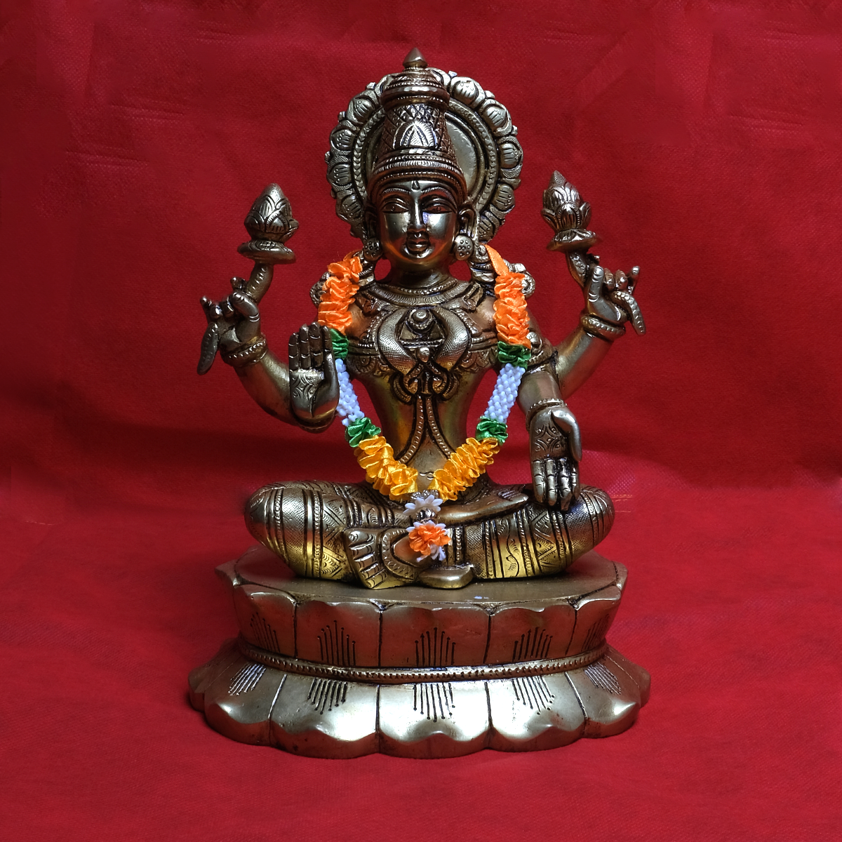 Goddess Lakshmi Brass Idol
