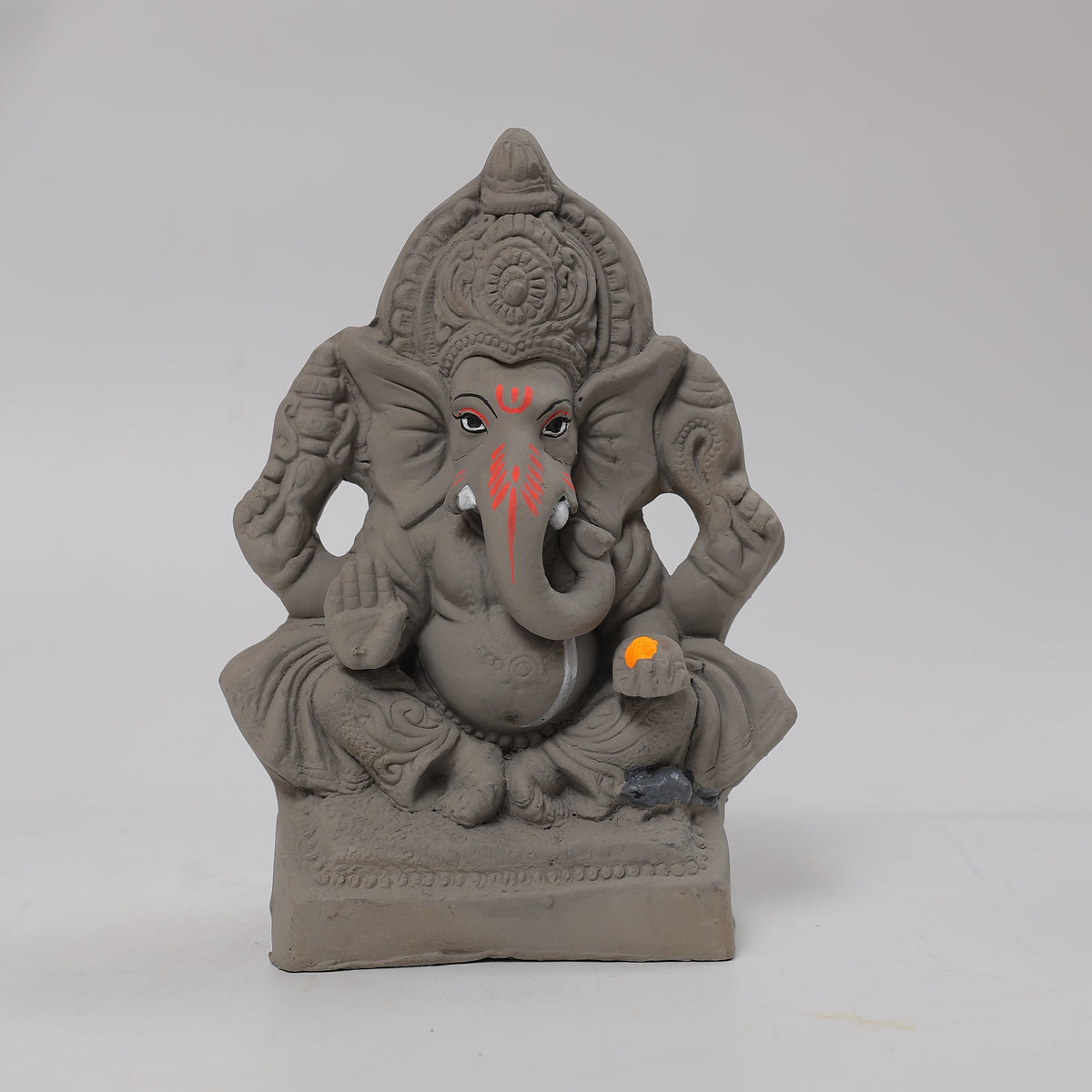 RIVER CLAY GANESHA IDOL 8" PLAIN