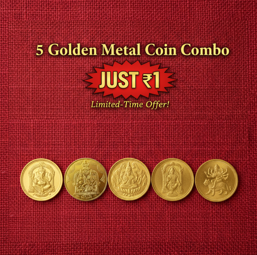 5 Golden Coin for Pooja By Svasti