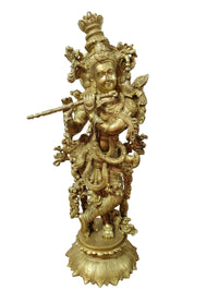 Brass decorative krishna statue