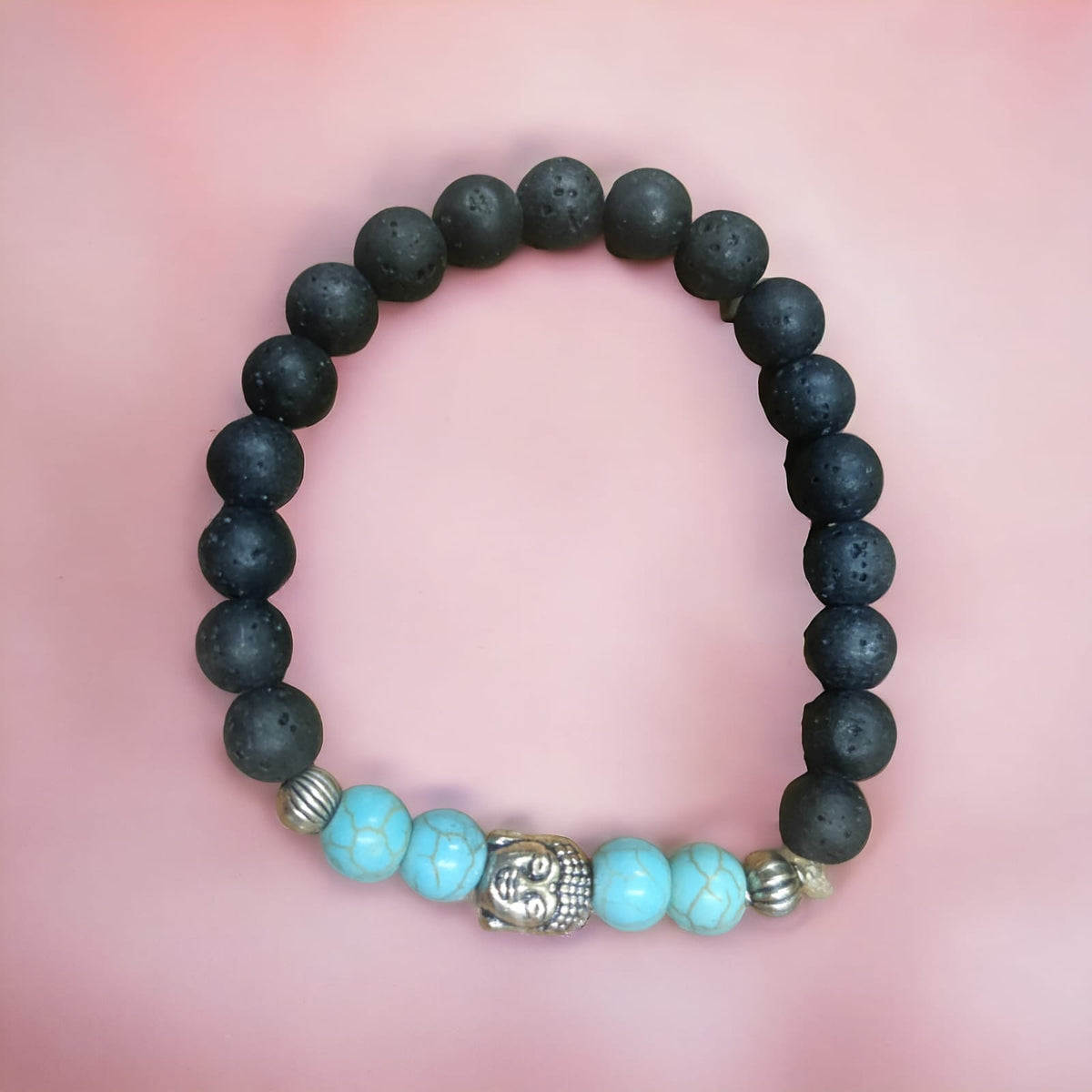 Lawa Stone Bracelet With Buddha