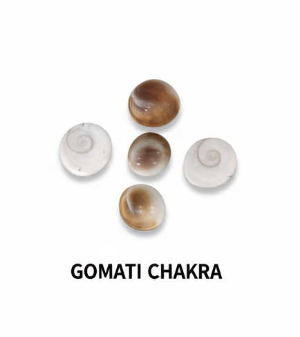 Spiritual Combo for Puja: Gomati Chakra, Cowrie Shells & Black Lotus Seeds (15 Pcs)