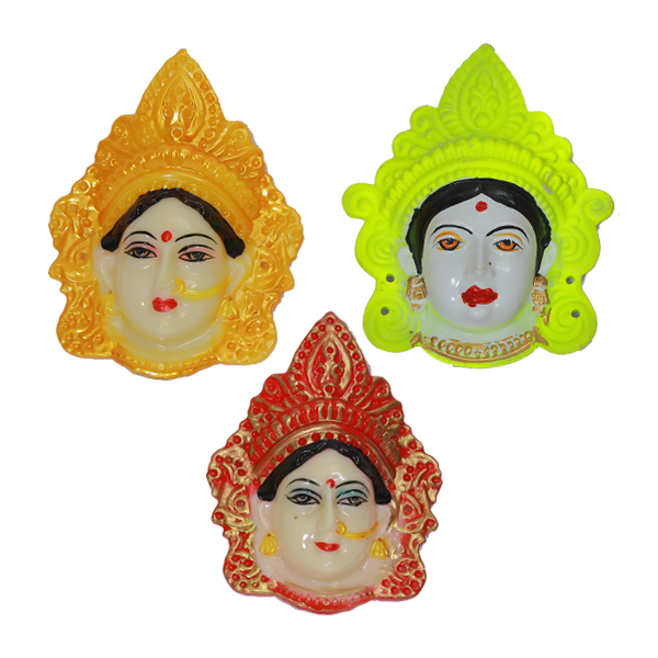 Fiber Durga Plain Face / With decoration