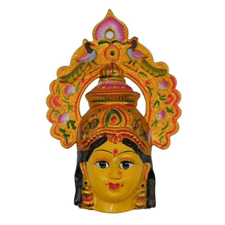Lakshmi Face with Stone for Pooja Decoration Face / Plain with Mor Mukut