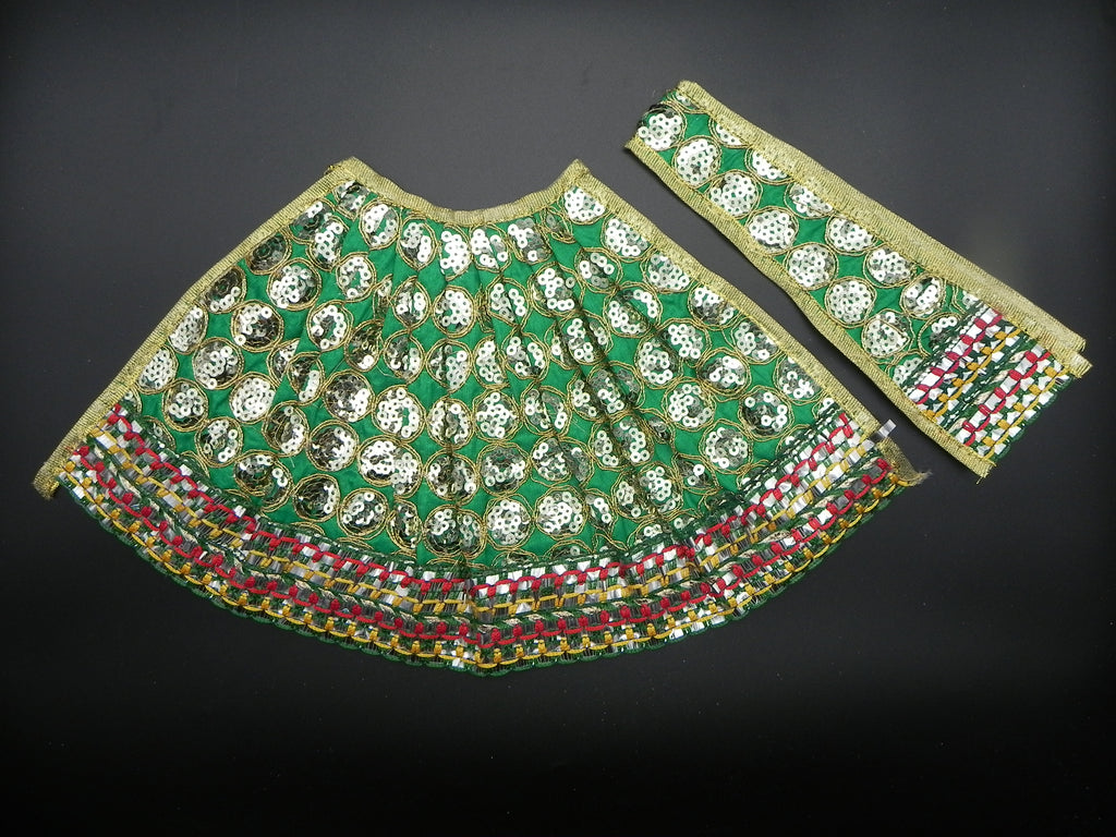 Round Chamki Design Lehenga and Patka Set Height-8 inch