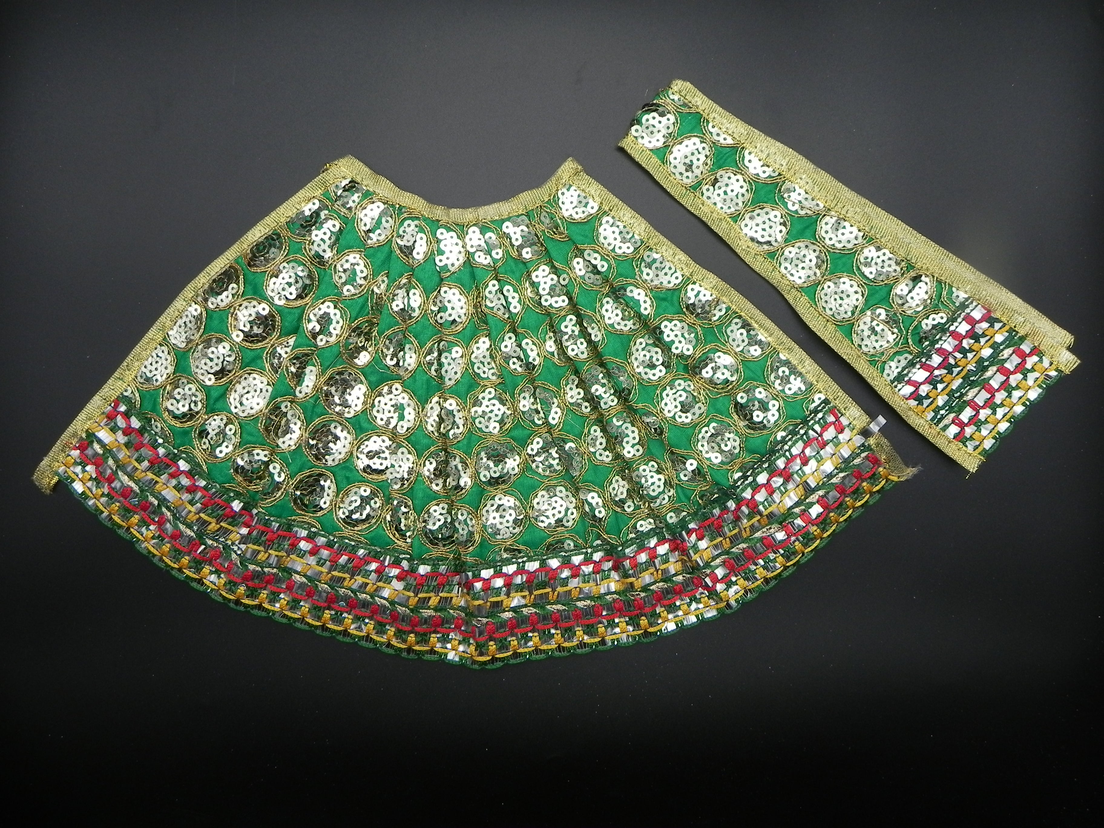 Round Chamki Design Lehenga and Patka Set Height-8 inch