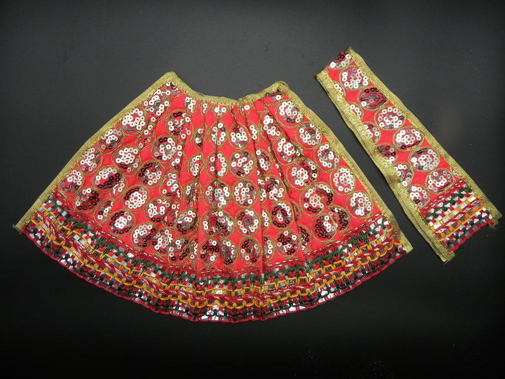 Round Chamki Design Lehenga and Patka Set Height-8 inch