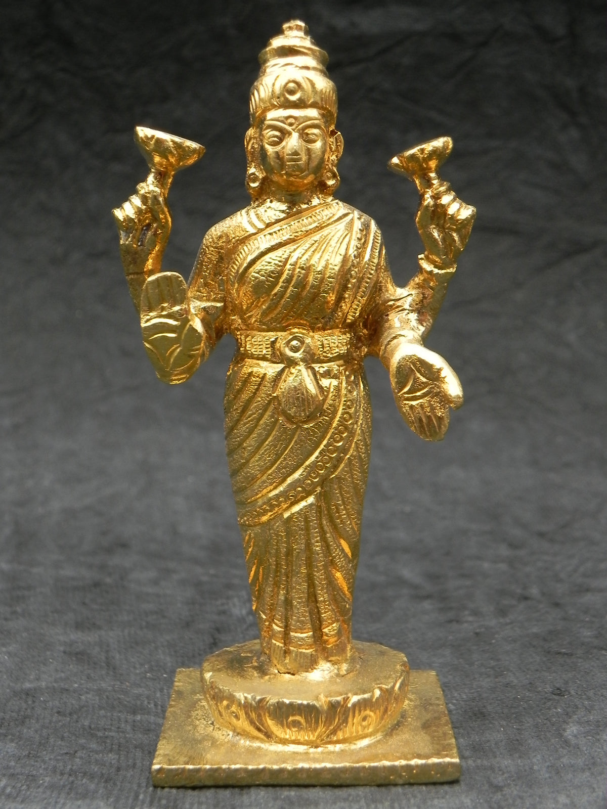 Lakshmi Standing Brass Idol Height - 4 inch
