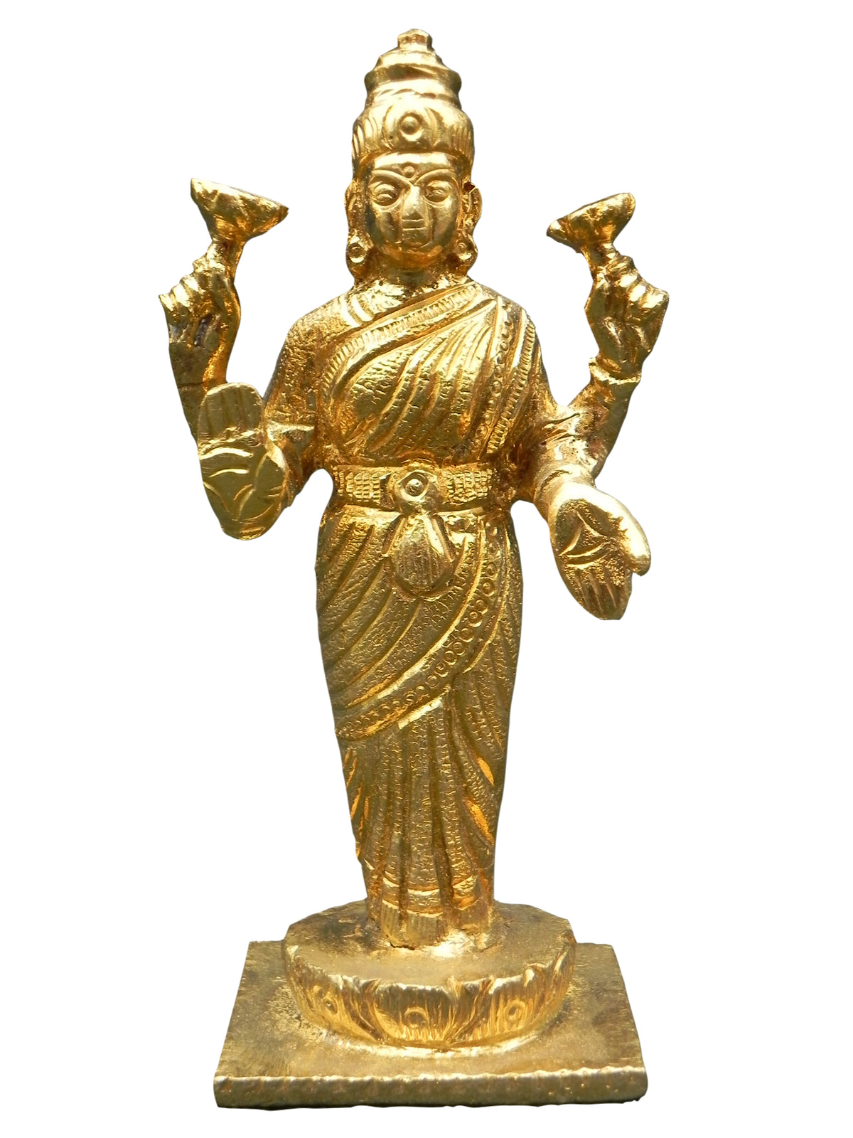 Lakshmi Standing Brass Idol [  Height - 4 inch]