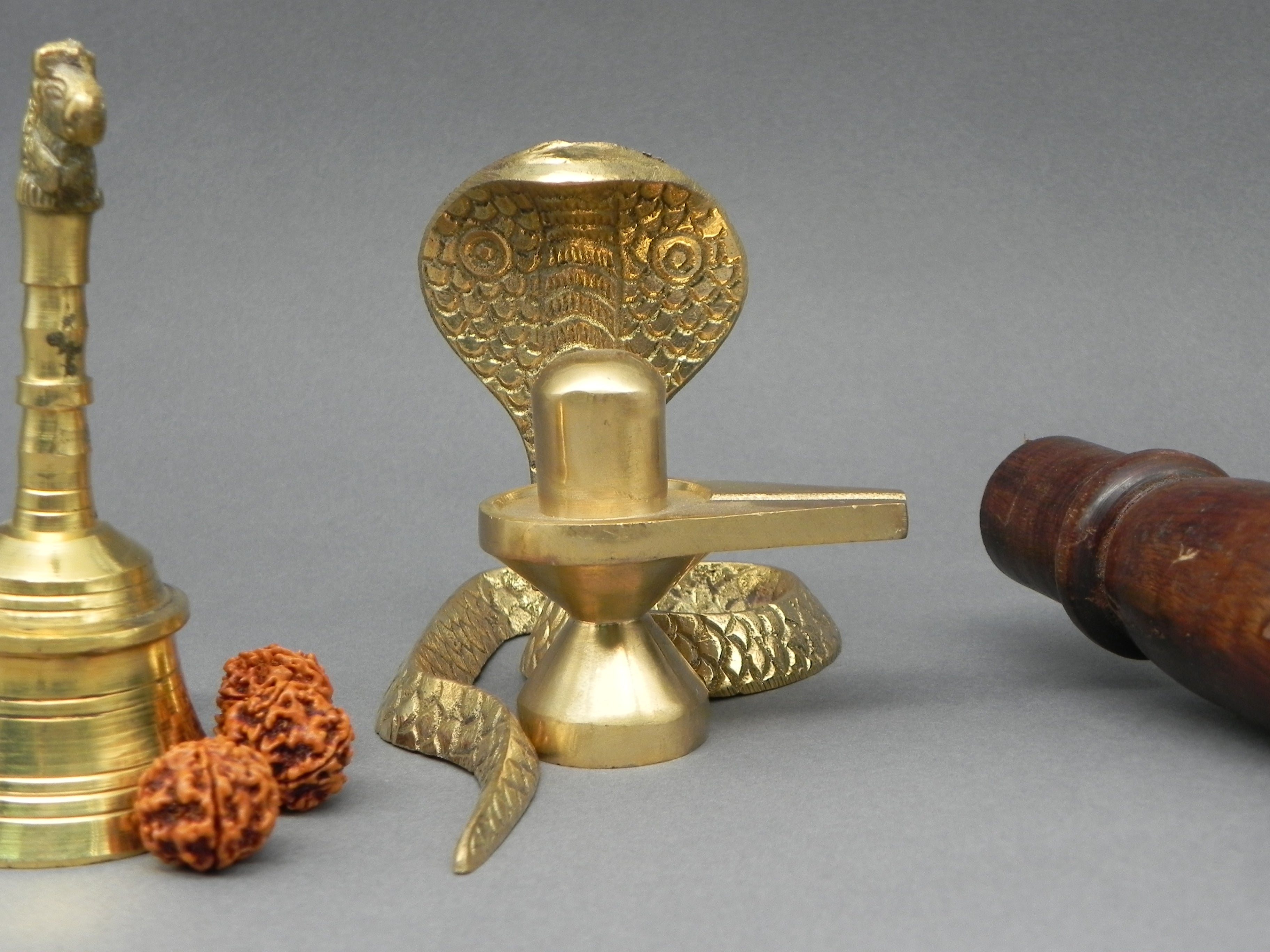 Brass Linga with Snake