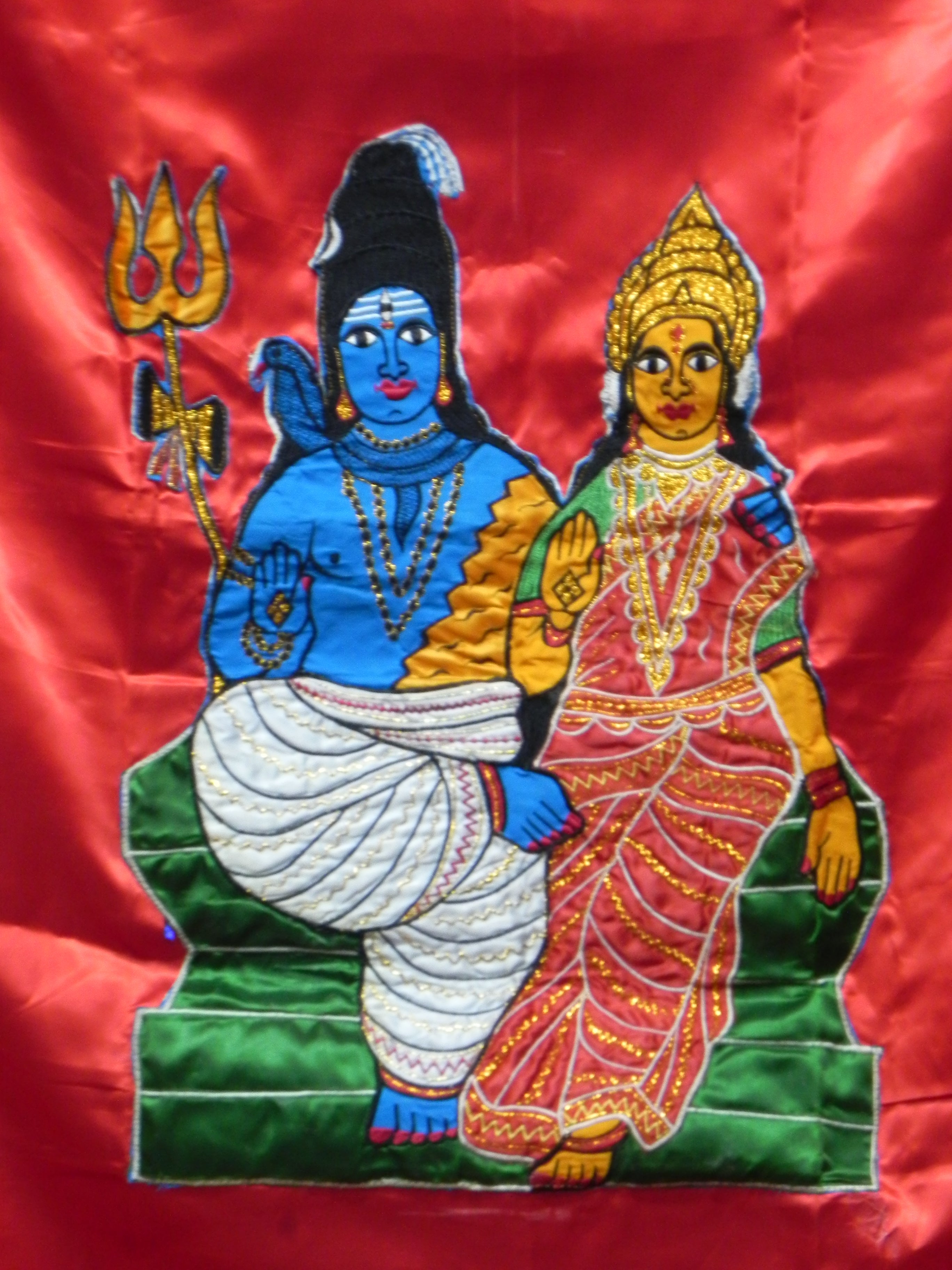 Lord Shiva and Parvathi satin Screen