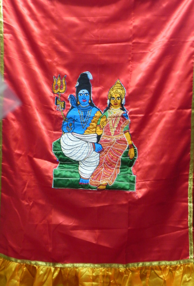 Lord Shiva and Parvathi satin Screen