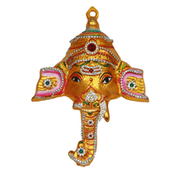 Ganesha Face Golden Plain / Ganesha Face with Decoration - Medium