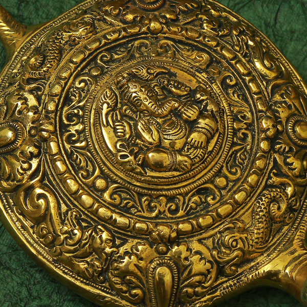 Brass Vastu Tortoise with Ganesha