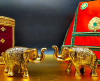 Brass Elephant With Design Idol